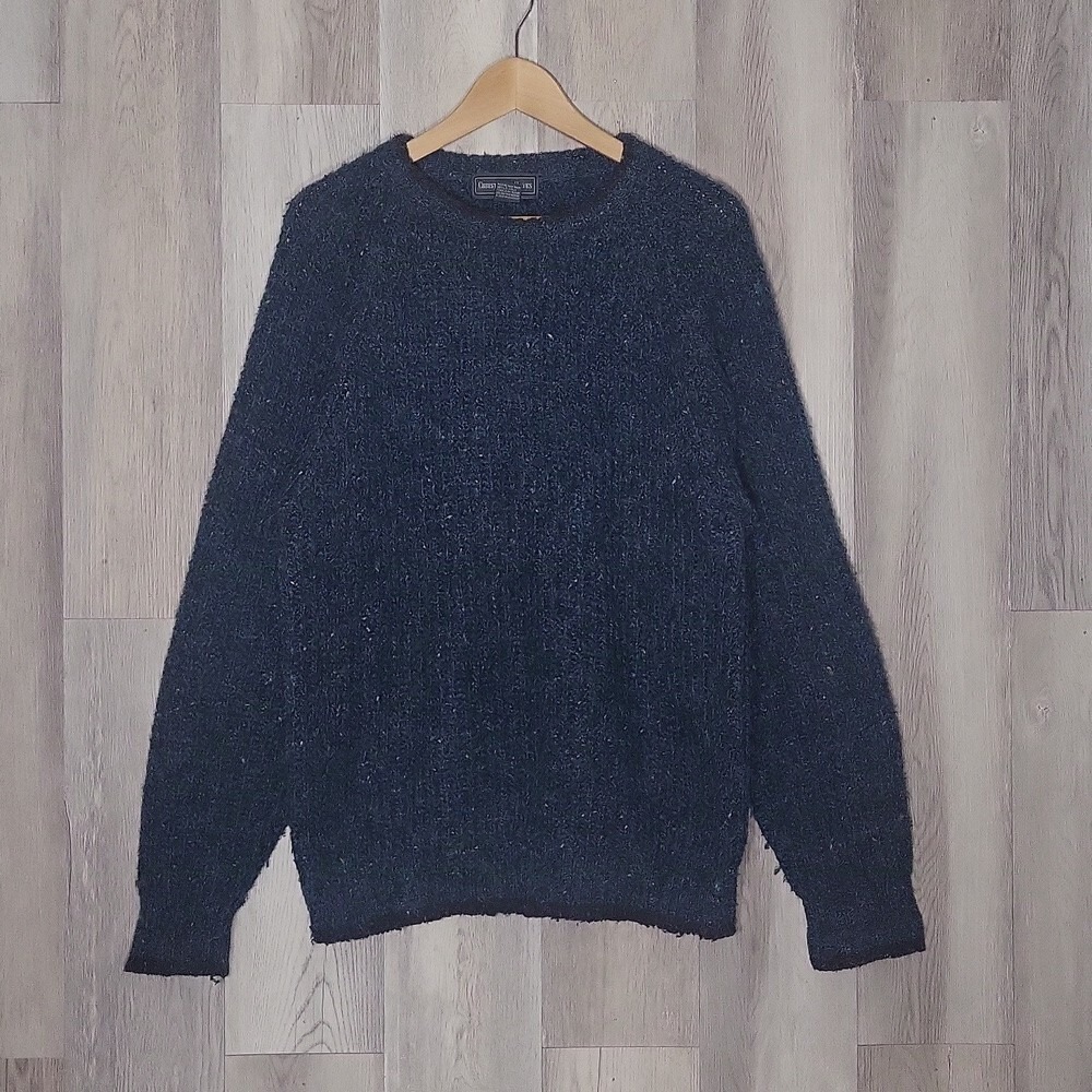 Christopher Hayes Mens M Vintage Wool Sweater Blue 80s 90s Grandpacore Cottage